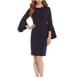 Antonio Melani Women’s Tyler Knit Dress – Black Lace  Bell Sleeve – Size M